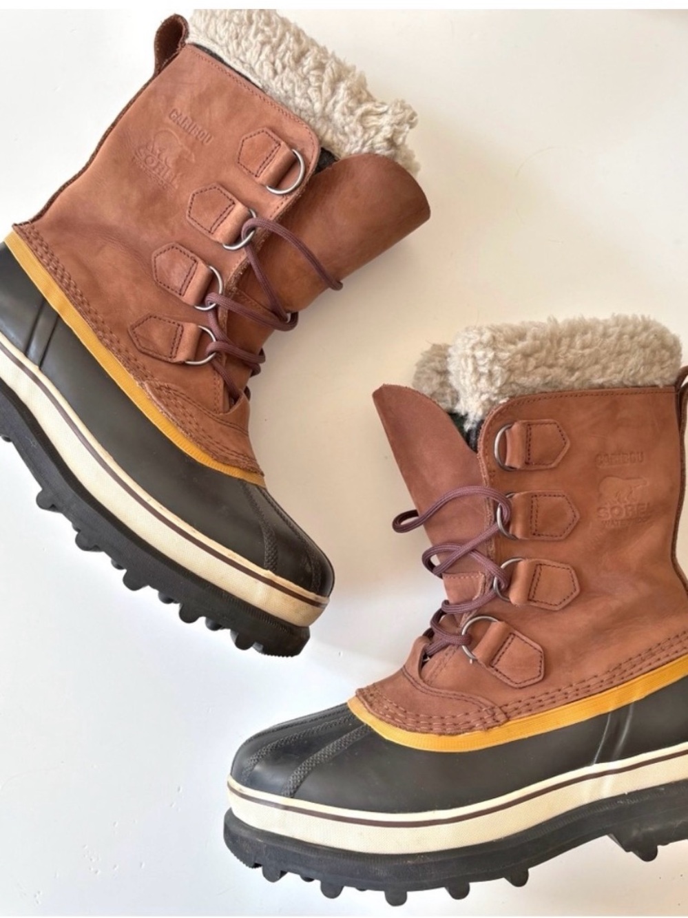 Sorel || Caribou Waterproof‎ Insulted Snow Boots Removable Liner Brown Black 7.5